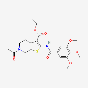 molecular formula C22H26N2O7S B2997490 6-乙酰-2-(3,4,5-三甲氧基苯甲酰氨基)-4,5,6,7-四氢噻吩并[2,3-c]吡啶-3-甲酸乙酯 CAS No. 920467-79-4