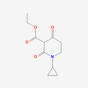 molecular formula C11H15NO4 B2997497 乙酸1-环丙基-2,4-二氧代哌啶-3-羧酸乙酯 CAS No. 1453423-57-8