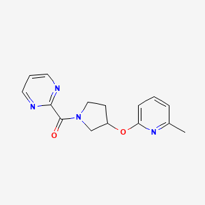 molecular formula C15H16N4O2 B2997517 (3-((6-甲基吡啶-2-基)氧基)吡咯烷-1-基)(嘧啶-2-基)甲酮 CAS No. 1903183-27-6