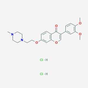 molecular formula C24H30Cl2N2O5 B2997519 3-(3,4-二甲氧基苯基)-7-(2-(4-甲基哌嗪-1-基)乙氧基)-4H-香豆素-4-酮二盐酸盐 CAS No. 1215332-34-5