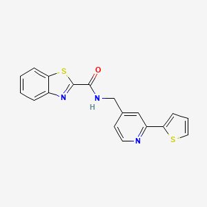 molecular formula C18H13N3OS2 B2997524 N-((2-(thiophen-2-yl)pyridin-4-yl)methyl)benzo[d]thiazole-2-carboxamide CAS No. 2034545-29-2