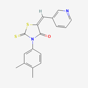 molecular formula C17H14N2OS2 B2997526 (E)-3-(3,4-dimethylphenyl)-5-(pyridin-3-ylmethylene)-2-thioxothiazolidin-4-one CAS No. 487020-13-3