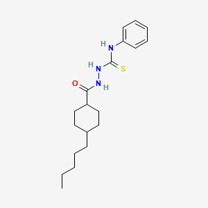 molecular formula C19H29N3OS B2997530 2-[(4-戊基环己基)羰基]-N-苯基-1-肼基氨基甲酸硫代酰胺 CAS No. 866039-72-7