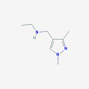 molecular formula C8H15N3 B2997532 N-[(1,3-二甲基-1H-吡唑-4-基)甲基]-N-乙胺 CAS No. 957043-29-7