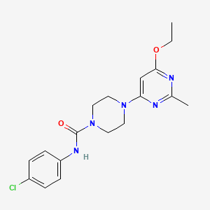 molecular formula C18H22ClN5O2 B2997533 N-(4-chlorophenyl)-4-(6-ethoxy-2-methylpyrimidin-4-yl)piperazine-1-carboxamide CAS No. 946231-69-2