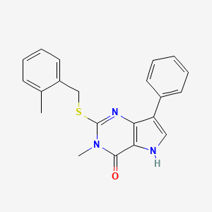 3-methyl-2-((2-methylbenzyl)thio)-7-phenyl-3H-pyrrolo[3,2-d]pyrimidin-4(5H)-one