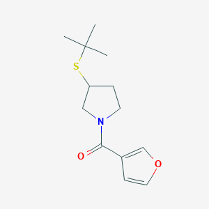 molecular formula C13H19NO2S B2997543 (3-(叔丁基硫代)吡咯烷-1-基)(呋喃-3-基)甲酮 CAS No. 1797965-80-0