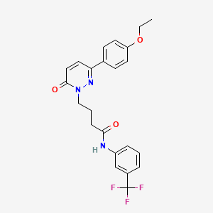 molecular formula C23H22F3N3O3 B2997546 4-(3-(4-乙氧基苯基)-6-氧代哒嗪-1(6H)-基)-N-(3-(三氟甲基)苯基)丁酰胺 CAS No. 946267-25-0