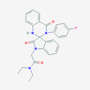 molecular formula C27H25FN4O3 B299755 N,N-diethyl-2-[3'-(4-fluorophenyl)-2,4'(1'H)-dioxo-2,2',3,3'-tetrahydrospiro(1H-indole-3,2'-quinazoline)-1-yl]acetamide 