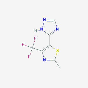 molecular formula C7H5F3N4S B2997553 3-[2-甲基-4-(三氟甲基)-1,3-噻唑-5-基]-1H-1,2,4-三唑 CAS No. 338978-10-2