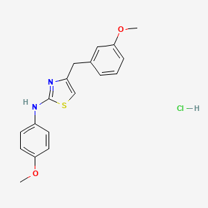 molecular formula C18H19ClN2O2S B2997557 4-(3-甲氧基苄基)-N-(4-甲氧基苯基)噻唑-2-胺盐酸盐 CAS No. 2034394-04-0