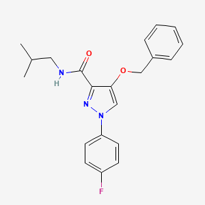molecular formula C21H22FN3O2 B2997564 4-(benzyloxy)-1-(4-fluorophenyl)-N-isobutyl-1H-pyrazole-3-carboxamide CAS No. 1209124-36-6
