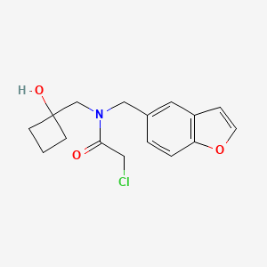 molecular formula C16H18ClNO3 B2997569 N-(1-Benzofuran-5-ylmethyl)-2-chloro-N-[(1-hydroxycyclobutyl)methyl]acetamide CAS No. 2411317-75-2