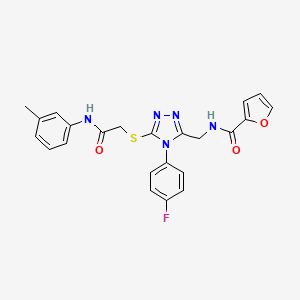 molecular formula C23H20FN5O3S B2997575 N-((4-(4-fluorophenyl)-5-((2-oxo-2-(m-tolylamino)ethyl)thio)-4H-1,2,4-triazol-3-yl)methyl)furan-2-carboxamide CAS No. 310449-87-7