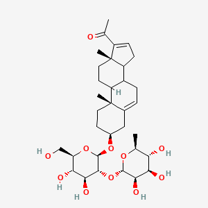 1-[(3S,10R,13S)-3-[(2R,3R,4S,5S,6R)-4,5-Dihydroxy-6-(hydroxymethyl)-3-[(2S,3R,4R,5R,6S)-3,4,5-trihydroxy-6-methyloxan-2-yl]oxyoxan-2-yl]oxy-10,13-dimethyl-2,3,4,7,8,9,11,12,14,15-decahydro-1H-cyclopenta[a]phenanthren-17-yl]ethanone