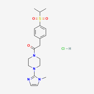 2-(4-(isopropylsulfonyl)phenyl)-1-(4-(1-methyl-1H-imidazol-2-yl)piperazin-1-yl)ethanone hydrochloride