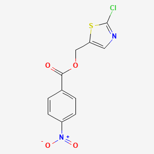 molecular formula C11H7ClN2O4S B2997583 (2-Chloro-1,3-thiazol-5-yl)methyl 4-nitrobenzenecarboxylate CAS No. 672949-89-2