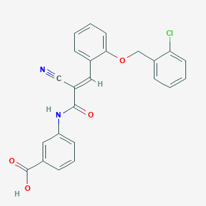 molecular formula C24H17ClN2O4 B2997584 3-[[(E)-3-[2-[(2-chlorophenyl)methoxy]phenyl]-2-cyanoprop-2-enoyl]amino]benzoic acid CAS No. 380563-10-0