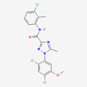 molecular formula C18H15Cl3N4O2 B2997596 N-(3-氯-2-甲基苯基)-1-(2,4-二氯-5-甲氧基苯基)-5-甲基-1H-1,2,4-三唑-3-甲酰胺 CAS No. 339015-12-2