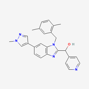 molecular formula C26H25N5O B2997626 [1-[(2,5-Dimethylphenyl)methyl]-6-(1-methylpyrazol-4-yl)benzimidazol-2-yl]-pyridin-4-ylmethanol CAS No. 1515888-53-5