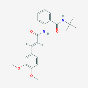 molecular formula C22H26N2O4 B299763 N-(tert-butyl)-2-{[3-(3,4-dimethoxyphenyl)acryloyl]amino}benzamide 
