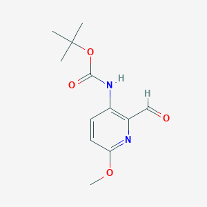 molecular formula C12H16N2O4 B2997638 Tert-butyl N-(2-formyl-6-methoxypyridin-3-yl)carbamate CAS No. 1401900-65-9