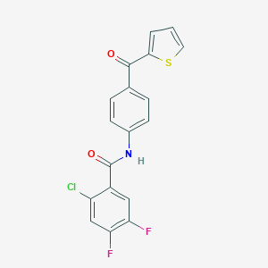 molecular formula C18H10ClF2NO2S B299764 2-chloro-4,5-difluoro-N-[4-(2-thienylcarbonyl)phenyl]benzamide 