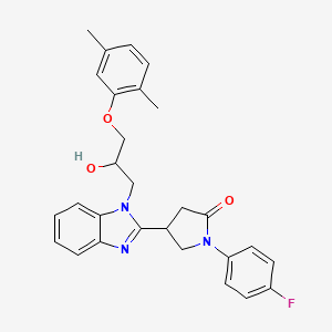 4-{1-[3-(2,5-dimethylphenoxy)-2-hydroxypropyl]-1H-benzimidazol-2-yl}-1-(4-fluorophenyl)pyrrolidin-2-one