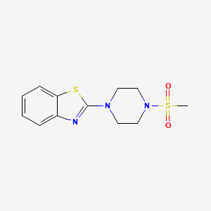 molecular formula C12H15N3O2S2 B2997646 2-[4-(Methylsulfonyl)piperazino]-1,3-benzothiazole CAS No. 460994-84-7