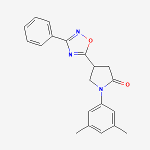 molecular formula C20H19N3O2 B2997647 1-(3,5-Dimethylphenyl)-4-(3-phenyl-1,2,4-oxadiazol-5-yl)pyrrolidin-2-one CAS No. 941912-87-4