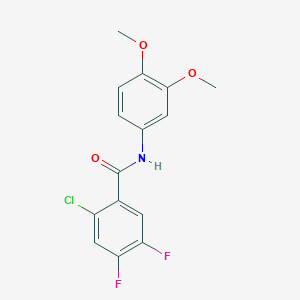 molecular formula C15H12ClF2NO3 B299765 2-chloro-N-(3,4-dimethoxyphenyl)-4,5-difluorobenzamide 