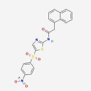 molecular formula C21H15N3O5S2 B2997667 2-(naphthalen-1-yl)-N-(5-((4-nitrophenyl)sulfonyl)thiazol-2-yl)acetamide CAS No. 313469-86-2