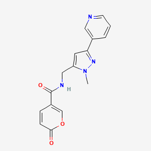 B2997688 N-((1-methyl-3-(pyridin-3-yl)-1H-pyrazol-5-yl)methyl)-2-oxo-2H-pyran-5-carboxamide CAS No. 2034325-81-8