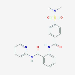molecular formula C21H20N4O4S B299769 2-({4-[(dimethylamino)sulfonyl]benzoyl}amino)-N-2-pyridinylbenzamide 