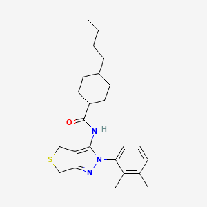 molecular formula C24H33N3OS B2997692 4-butyl-N-(2-(2,3-dimethylphenyl)-4,6-dihydro-2H-thieno[3,4-c]pyrazol-3-yl)cyclohexanecarboxamide CAS No. 450343-76-7