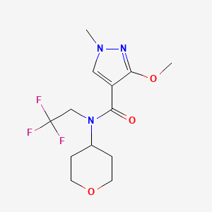 3-Methoxy-1-methyl-N-(oxan-4-yl)-N-(2,2,2-trifluoroethyl)pyrazole-4-carboxamide