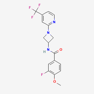 molecular formula C17H15F4N3O2 B2997696 3-Fluoro-4-methoxy-N-[1-[4-(trifluoromethyl)pyridin-2-yl]azetidin-3-yl]benzamide CAS No. 2415516-72-0