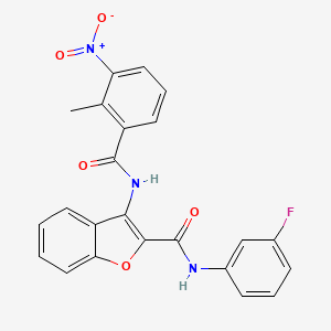 N-(3-fluorophenyl)-3-(2-methyl-3-nitrobenzamido)benzofuran-2-carboxamide