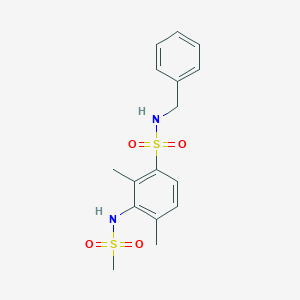molecular formula C16H20N2O4S2 B299771 N-benzyl-2,4-dimethyl-3-[(methylsulfonyl)amino]benzenesulfonamide 