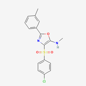 4-(4-chlorophenyl)sulfonyl-N-methyl-2-(3-methylphenyl)-1,3-oxazol-5-amine