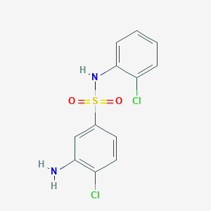 molecular formula C12H10Cl2N2O2S B2997714 3-Amino-4-chloro-N-(2-chloro-phenyl)-benzenesulfonamide CAS No. 325724-69-4