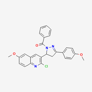 (5-(2-chloro-6-methoxyquinolin-3-yl)-3-(4-methoxyphenyl)-4,5-dihydro-1H-pyrazol-1-yl)(phenyl)methanone
