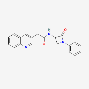 molecular formula C20H17N3O2 B2997729 N-(2-oxo-1-phenylazetidin-3-yl)-2-(quinolin-3-yl)acetamide CAS No. 1825342-30-0