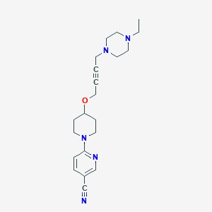 molecular formula C21H29N5O B2997731 6-[4-[4-(4-Ethylpiperazin-1-yl)but-2-ynoxy]piperidin-1-yl]pyridine-3-carbonitrile CAS No. 2415456-23-2