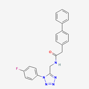molecular formula C22H18FN5O B2997732 2-([1,1'-联苯]-4-基)-N-((1-(4-氟苯基)-1H-四唑-5-基)甲基)乙酰胺 CAS No. 897623-66-4
