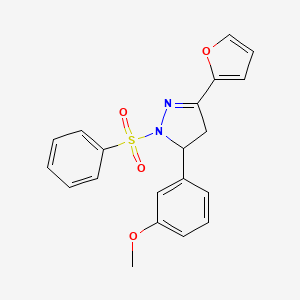 3-(furan-2-yl)-5-(3-methoxyphenyl)-1-(phenylsulfonyl)-4,5-dihydro-1H-pyrazole