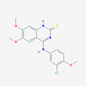 molecular formula C17H16ClN3O3S B2997737 4-[(3-chloro-4-methoxyphenyl)amino]-6,7-dimethoxyquinazoline-2(1H)-thione CAS No. 901868-64-2