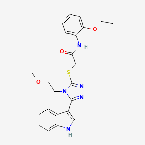 2-((5-(1H-indol-3-yl)-4-(2-methoxyethyl)-4H-1,2,4-triazol-3-yl)thio)-N-(2-ethoxyphenyl)acetamide