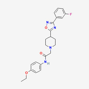 molecular formula C23H25FN4O3 B2997760 N-(4-ethoxyphenyl)-2-(4-(3-(3-fluorophenyl)-1,2,4-oxadiazol-5-yl)piperidin-1-yl)acetamide CAS No. 1251689-93-6