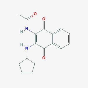 molecular formula C17H18N2O3 B299777 N-[3-(cyclopentylamino)-1,4-dioxo-1,4-dihydro-2-naphthalenyl]acetamide 